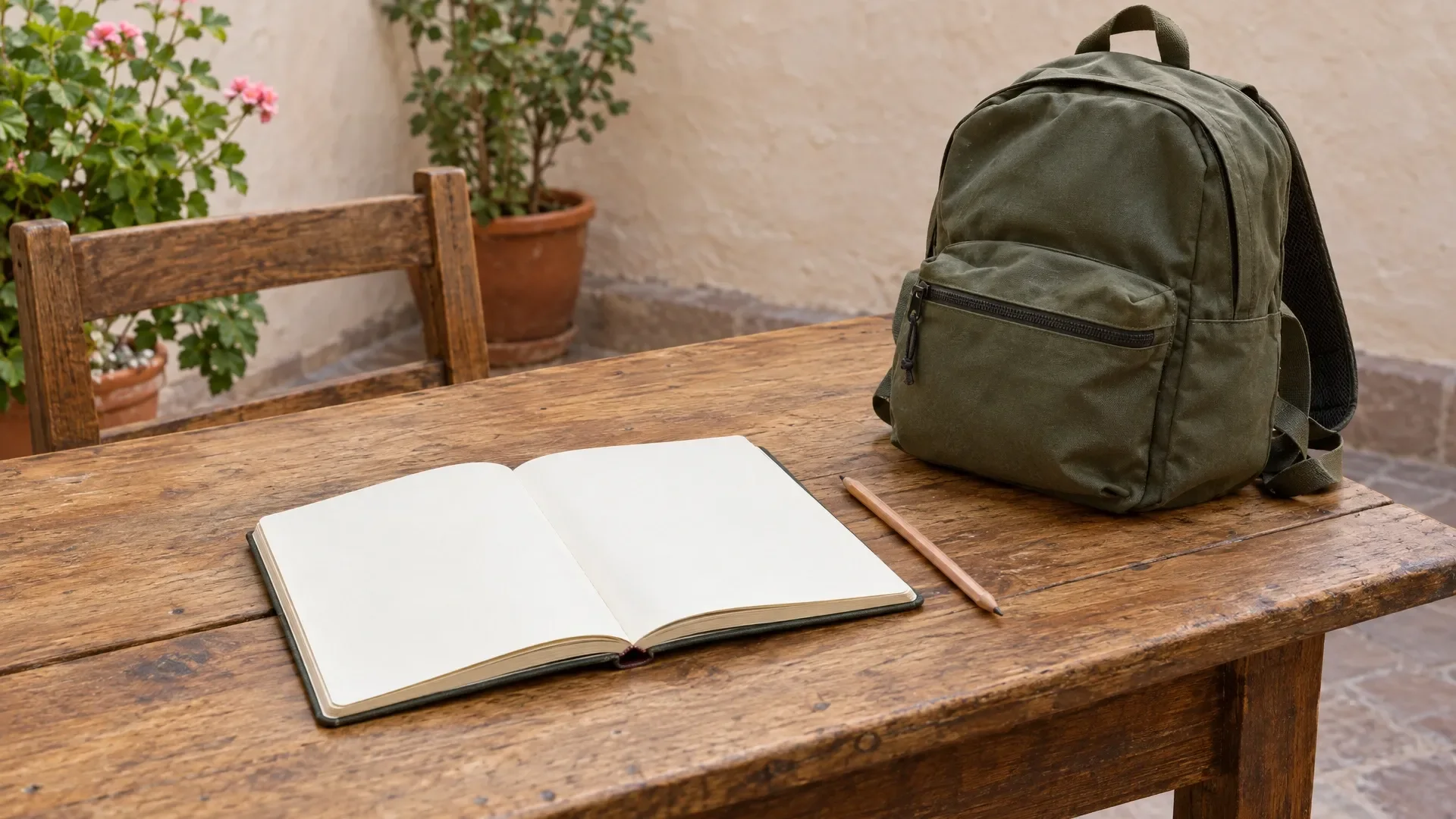 Illustration of objects used to plan a journey.