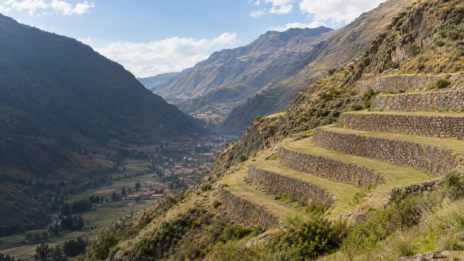 Escena generada con IA inspirada en Pisac